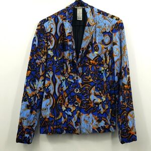 Alberto Makali | Blue base , Abstract Floral detailed blazer - small